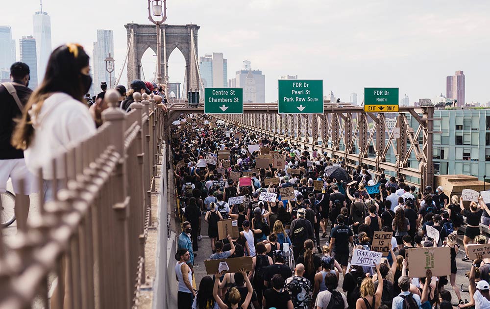 Protest on Brooklyn bridge